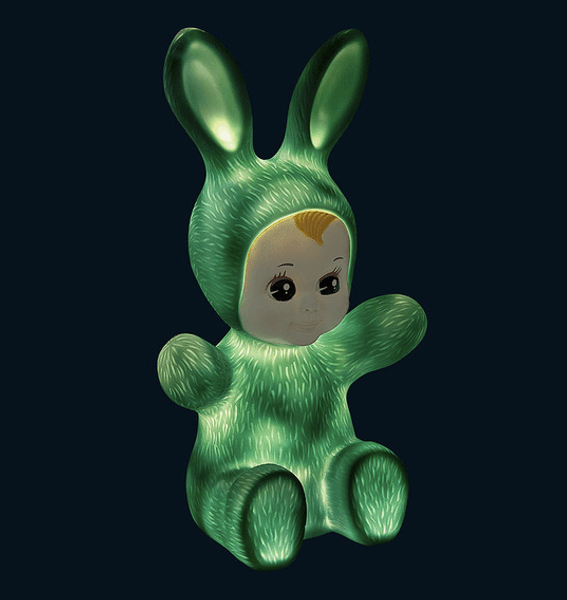 Goodnight light, Mint bunny rabbit lampe